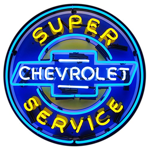 Neonetics 5CHEVYB Super Chevrolet Service Chevy Neon Sign with Backing
