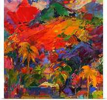 Load image into Gallery viewer, GREATBIGCANVAS Entitled Paysage Polynesien, 2011 Oil on Canvas Poster Print, 48&quot; x 48&quot;, Multicolor
