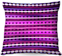 Load image into Gallery viewer, Outdoor Patio Couch Quantity 1 Throw Pillows from DiaNoche Designs by Julia Di Sano - Heart Love Purple
