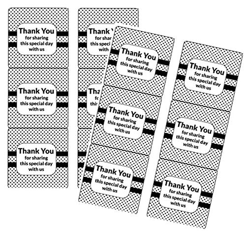 72ct Cakesupplyshop Item#665- Thank you for sharing this special Day Square Stickers - Polka Dots