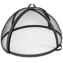 Load image into Gallery viewer, Sunnydaze Fire Pit Spark Screen Cover - Outdoor Heavy Duty Round Steel Firepit Lid - Easy Access Fire Pit Topper with Protective Metal Mesh Screen - 22 Inch
