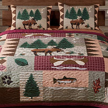 Load image into Gallery viewer, Greenland Home Moose Lodge Quilt Set, Queen, Natural
