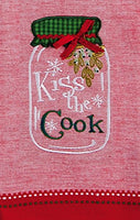 Kay Dee Kiss The Cook Mistletoe Mason Jar Embroidered 28 Inch Kitchen Tea Towel