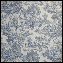 Load image into Gallery viewer, Victoria Park Toile Bathroom Shower Curtain, Blue
