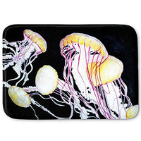 DiaNoche Designs Memory Foam Bath or Kitchen Mats by Marley Ungaro - Deep Sea Life- Jelly Fish, Small 24 x 17 in