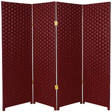 Load image into Gallery viewer, 4 ft. Short Woven Fiber Folding Screen - Red/Black - 4 Panel
