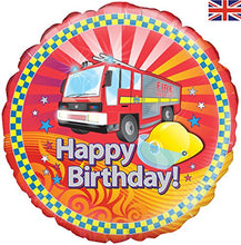 Load image into Gallery viewer, OakTree 228366 Happy Birthday Fire Engine 18 Inch Foil Balloon
