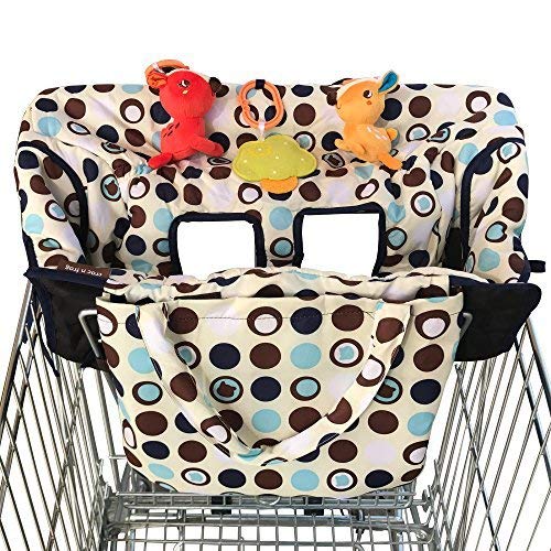 2-in-1 Croc n Frog Shopping Cart Cover and High Chair Covers for Baby Boy or Girl - Toy Loops for Babies - Cover Folded into its Pouch - Easy to Carry - Machine Washable - Perfect Baby Shower Gifts