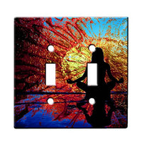 Yoga Beach - Decor Double Switch Plate Cover Metal