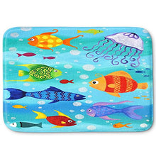 Load image into Gallery viewer, DiaNoche Designs Memory Foam Bath or Kitchen Mats by nJoy Art - Happy Fish, Large 36 x 24 in
