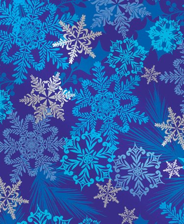 Snowflake Swirl Metallic Gift Wrap Flat Sheet 24