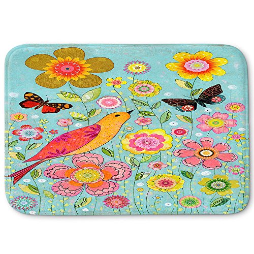 DiaNoche Designs Memory Foam Bath or Kitchen Mats by Sascalia - Flower Meadow, Large 36 x 24 in