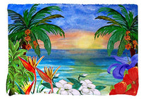 Floral Ocean Sunset Beach Towel From My Art