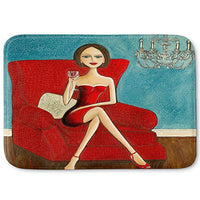 DiaNoche Designs Memory Foam Bath or Kitchen Mats by Denise Daffara - Little Red Dress, Small 24 x 17 in