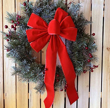 Load image into Gallery viewer, Red Velvet Christmas Wreath Bows - 10&quot; Wide, Set of 6, Front Door, Gate, Fence, Retail Display Decorations, Gift Basket, Swag &amp; Garland Decoration, Festive Winter Decor
