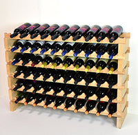 Modular Wine Rack Beechwood 40-120 Bottle Capacity 10 Bottles Across up to 12 Rows Newest Improved Model (60 Bottles - 6 Rows)