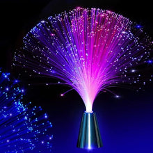 Load image into Gallery viewer, 2Pcs LED Colourful Changing Fibre Fiber Optic Fountain Night Light Calming Lamp Christmas
