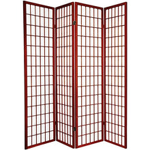 Load image into Gallery viewer, Legacy Decor 4 Panel Japanese Shoji Style Room Screen Divider Cherry Color
