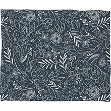 Load image into Gallery viewer, Deny Designs Botanical Sketchbook midnight Plush Fleece Throw Blanket, 50 X 60
