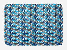 Load image into Gallery viewer, Ambesonne Abstract Bath Mat, Surreal Expressionism Inspired Image Modern Art Stripes Swirls Waves Trippy, Plush Bathroom Decor Mat with Non Slip Backing, 29.5&quot; X 17.5&quot;, Grey Blue White
