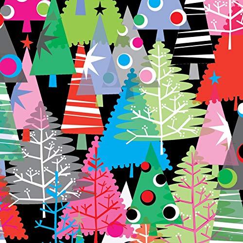 Holiday Neon Trees Gift Wrap Flat Sheet - 24