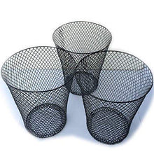 Load image into Gallery viewer, Black Wire Mesh Round Waste Basket (3 Pack), Set of 3
