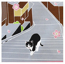 Load image into Gallery viewer, FUROSHIKI- Japanese Wrapping Cloth (Traveling-cat : SAKURA)
