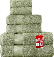 Load image into Gallery viewer, Towels Beyond - Luxury Towel Set for Bathroom, 100% Turkish Cotton, Quick Dry, Soft and Absorbent Bath Towels, Hand Towels, and Washcloths, Madison Collection - 6-Piece Set (Sage Green)
